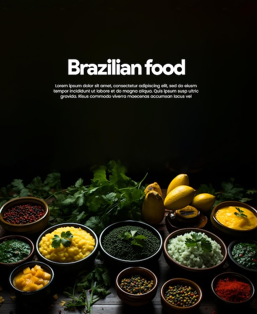 PSD ブラジル料理の背景 (psd)