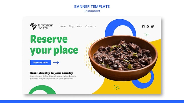 PSD ブラジル料理バナーデザインテンプレート
