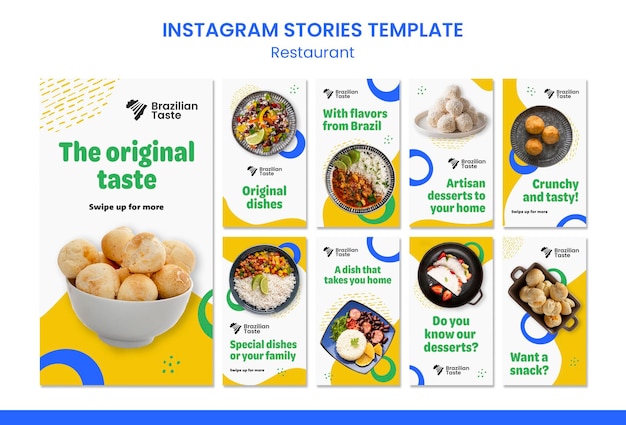 PSD ブラジル料理のinstagramストーリーデザインテンプレート