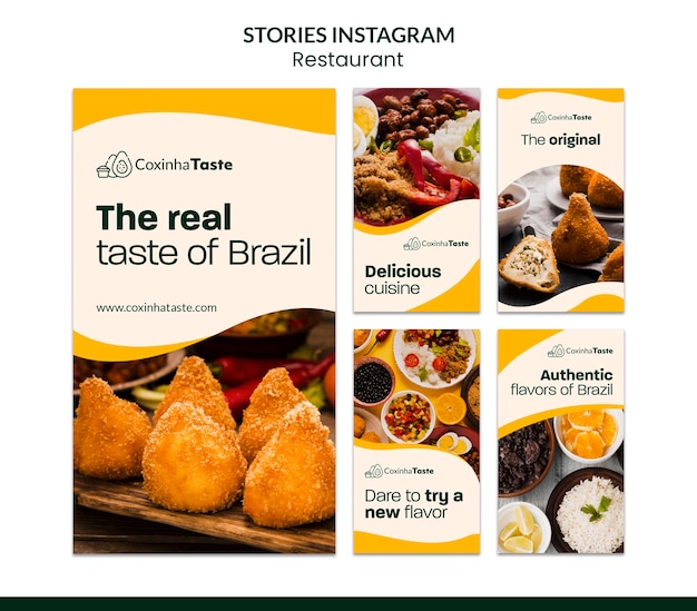 PSD storie di instagram di cibo brasiliano