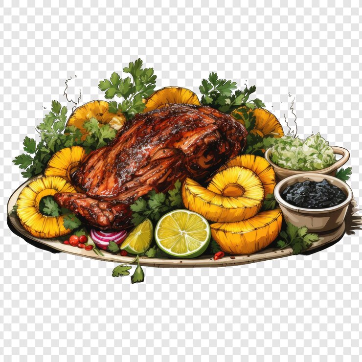 PSD brazilian food isolated style png with white background minimalist generative ia