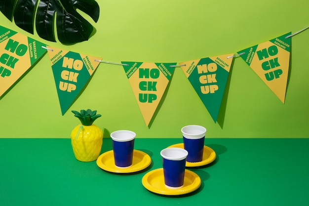 PSD brazilian garland mockup design