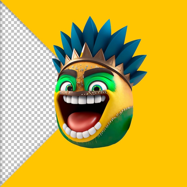 PSD emoji di carnevale sorridente brasiliano