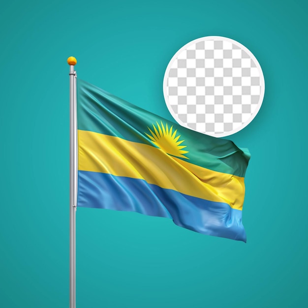 PSD brazilian state flag 3d realistic rondonia brazil