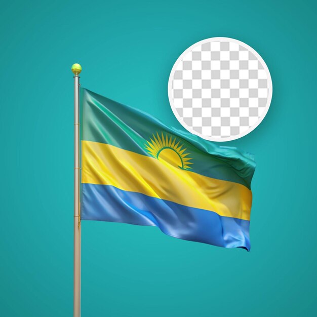 PSD brazilian state flag 3d realistic rondonia brazil