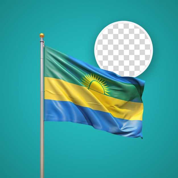 PSD brazilian state flag 3d realistic rondonia brazil