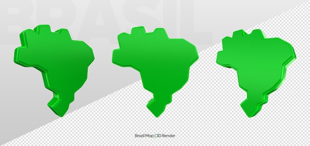 PSD brazilië kaart 3d render geïsoleerd voor compositie