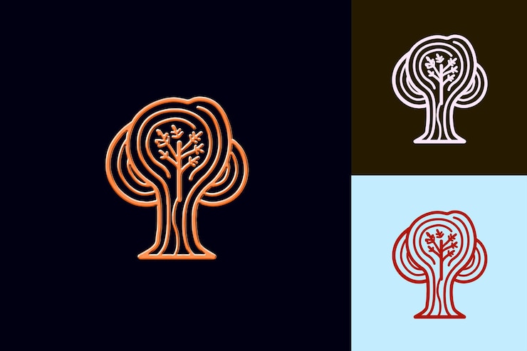 PSD brazilwood z drewnianą ikoną drzewo z czerwonawym logo heartwood kreatywne projekty ikon kultury brazylii