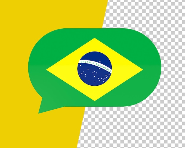 Brazin flag on label icon 3d