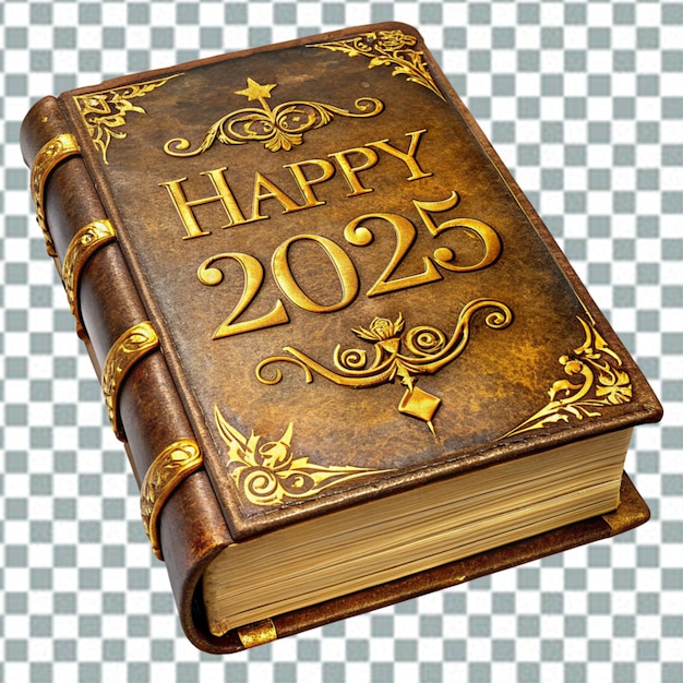 PSD brązowa realistyczna książka 2025 na przezroczystym tle