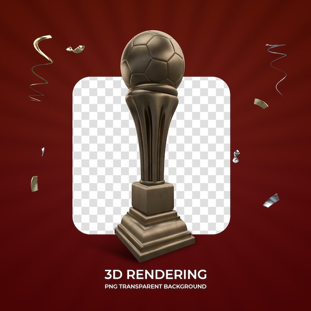 PSD brązowe trofeum renderowania 3d na białym tle przezroczyste tło