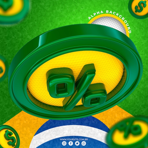 PSD brazylia 3d monety do kompozycji