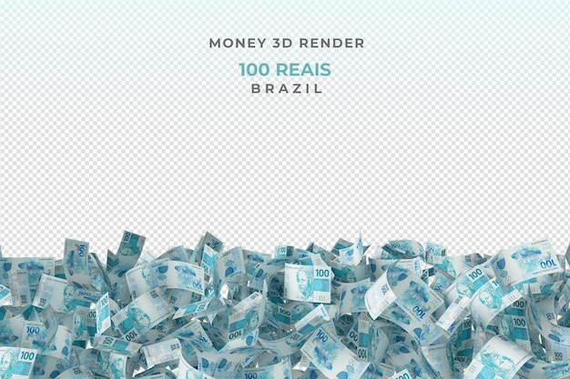 Brazylijski Pieniądze 100 Reais Renderowania 3d
