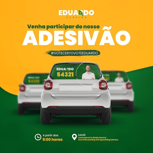 Brazylijskie wybory Social Media Szablon postu na Instagram