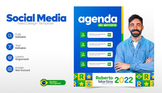 Brazylijskie Wybory Social Media Szablon Postu Na Instagram