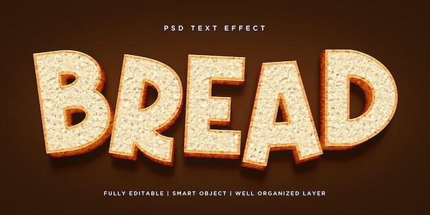 PSD bread 3d style text effect