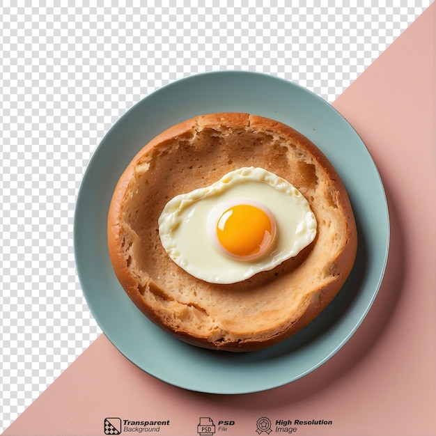 PSD Хлеб и яйца на тарелке на прозрачном фоне