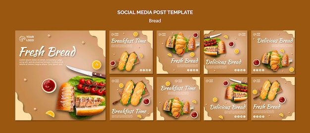 Bread concept social media post template