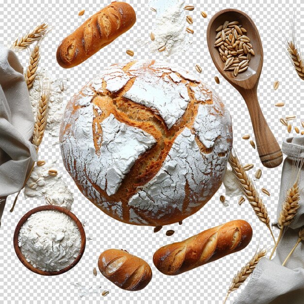 PSD bread isolated on transparent background national sourdough bread day world bread day bread day