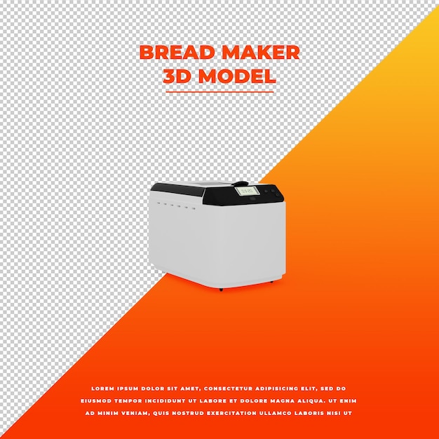 Bread maker 3d isolated model