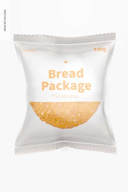 Bread package mockup, front view