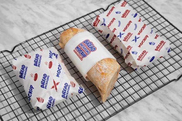 PSD bread packaging mockup design