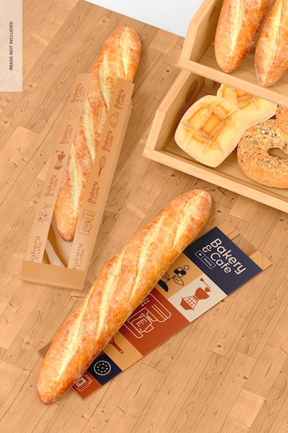 Bread Paper Bags with Window Mockup