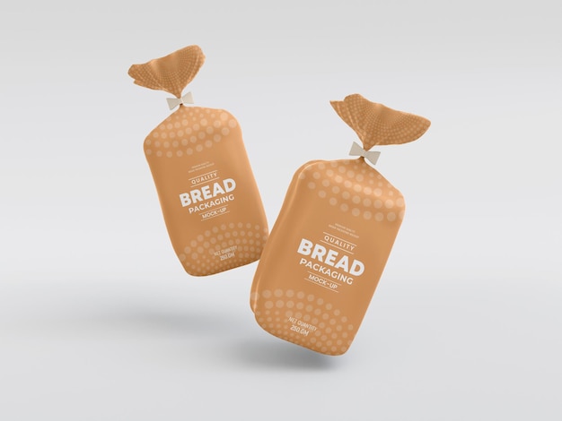 Bread pouch packaging mockup