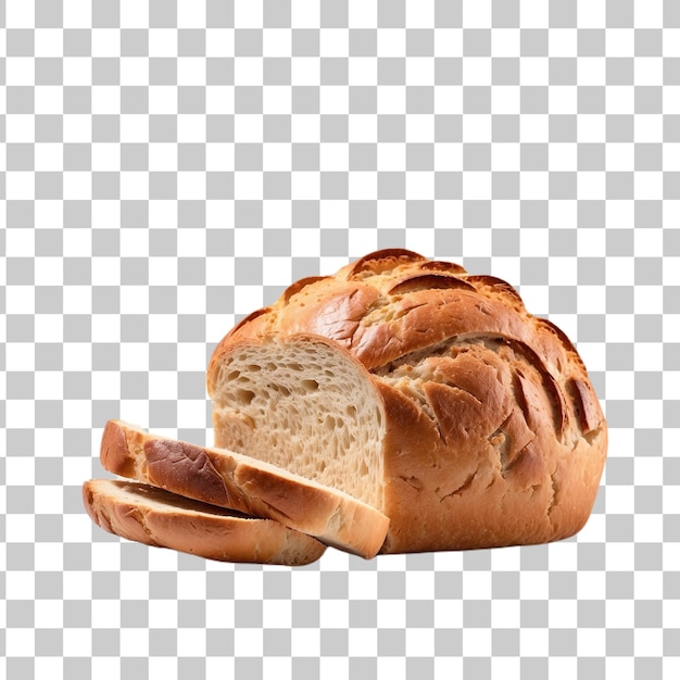 Bread roll with raisins isolated on transparent background Baked loaf of bread