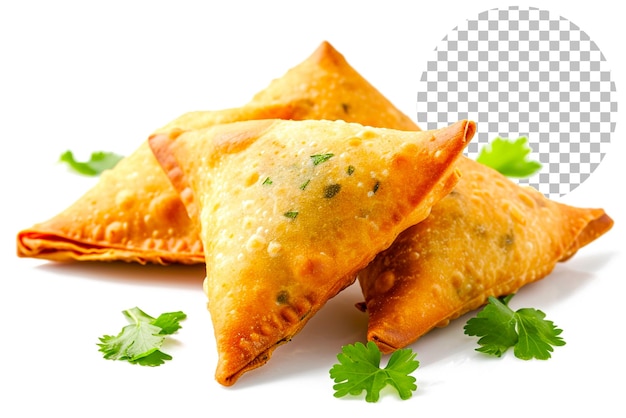 PSD bread samosa a variation of regular samosa filling enclosed in bread on transparent background