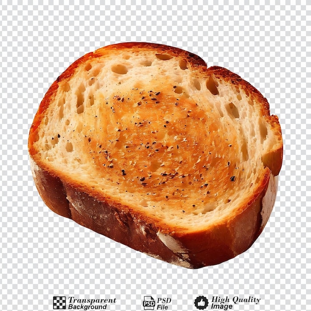 PSD fetta di pane leggermente tostata isolata su uno sfondo trasparente