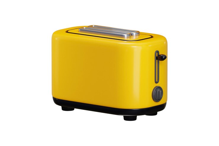 PSD bread toaster icon 3d render concept of electric toaster kitchen appliance icon vector illustration