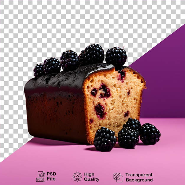 PSD bread with blackberry isolated on transparent background