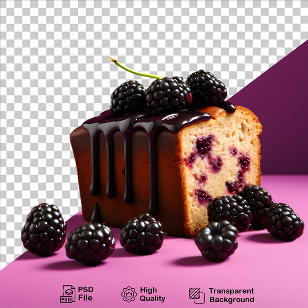 PSD bread with blackberry isolated on transparent background