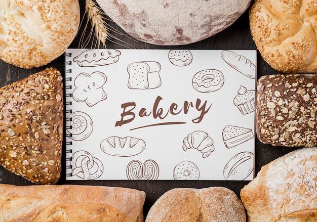 PSD bread withnotebook