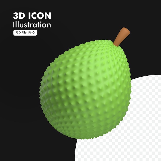 PSD breadfruit 3d icon illustration