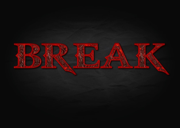 Break psd text effect style