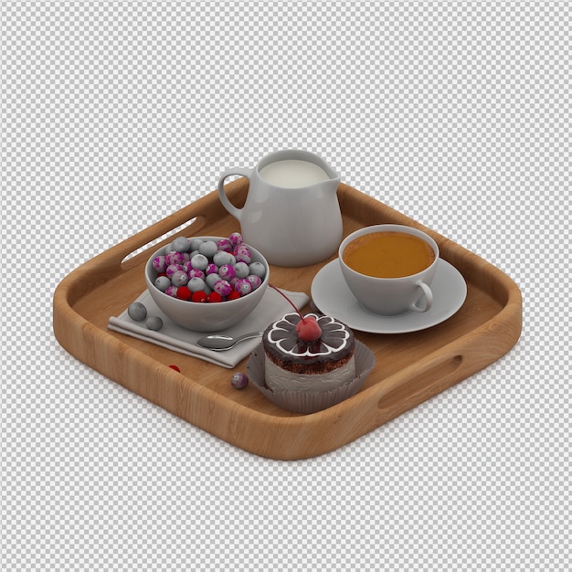 PSD breakfast 3d render