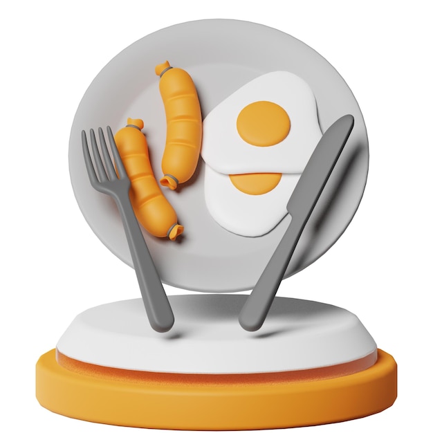 breakfast cafe restaurant food beverage 3d object