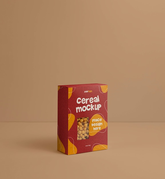 Breakfast cereal box mockup design