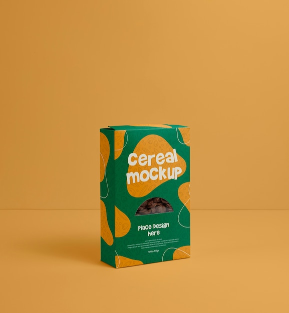 PSD design mockup di scatola di cereali per la colazione