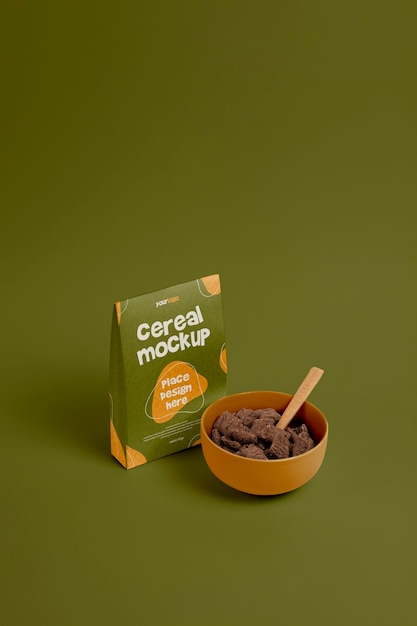 PSD design mockup di scatola di cereali per la colazione