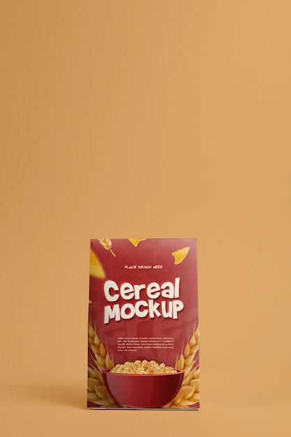 PSD 朝食用シリアルボックスのモックアップデザイン