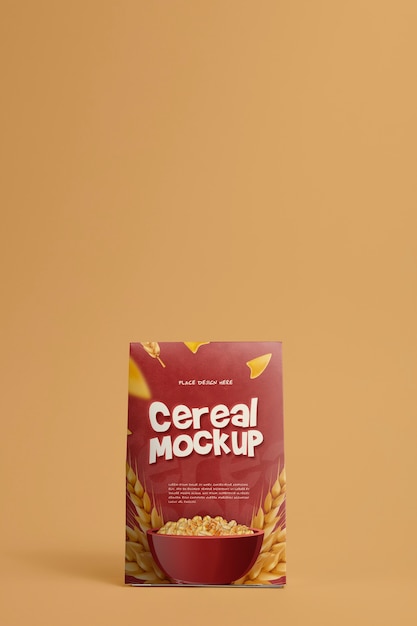 PSD design mockup di scatola di cereali per la colazione