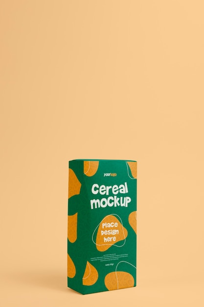 Design mockup di scatola di cereali per la colazione