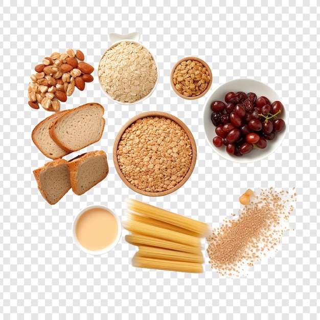 Breakfast food made from processed grains isolated on transparent background
