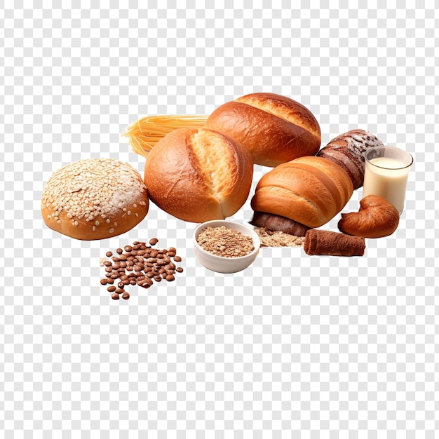 PSD breakfast food made from processed grains isolated on transparent background