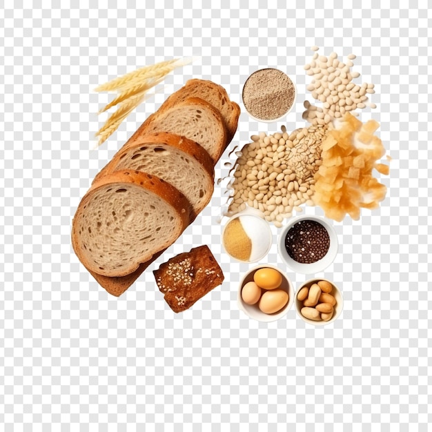 Breakfast food made from processed grains isolated on transparent background