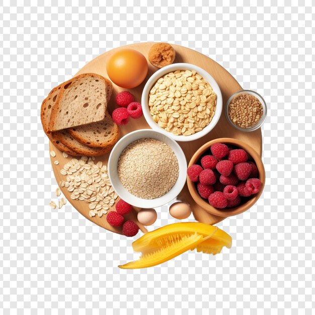 PSD breakfast food made from processed grains isolated on transparent background