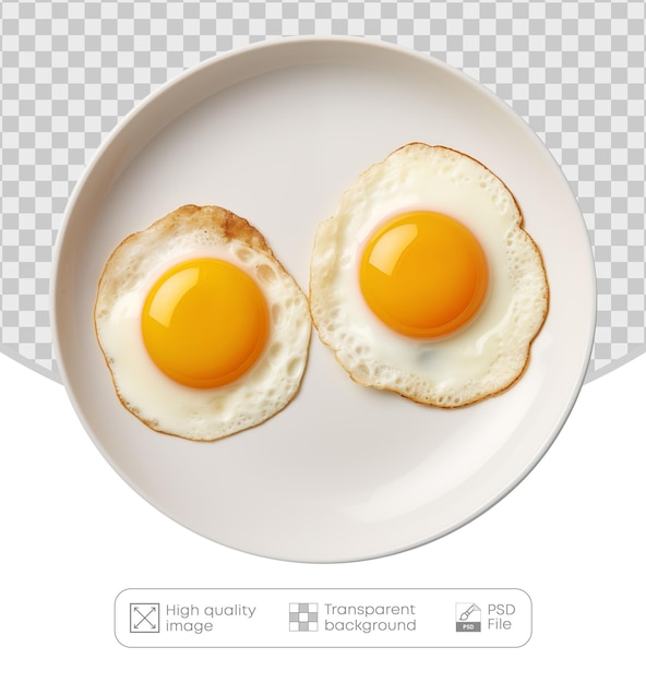 PSD breakfast fried eggs isolated on a transparent background png